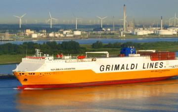 Sea voyage across the Mediterranean with Grimaldi Lines.